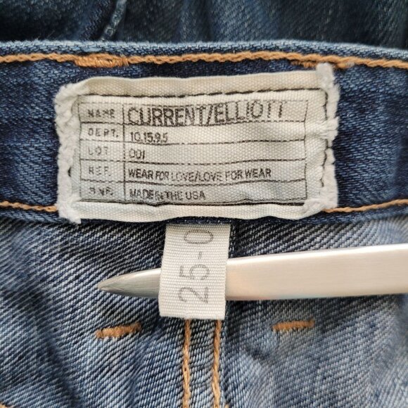 Current/Elliott Boyfriend Jeans Womens Size 25 Mid-Rise Classic Distressed Denim - Picture 6 of 10